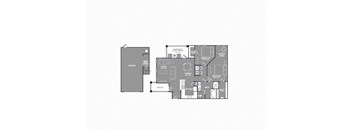 Two Bed One Bath Floor Plan at Mansions Lakeway, Lakeway