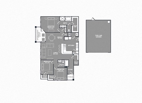 Three Bed Two Bath Floor Plan at Mansions Lakeway, Lakeway, TX