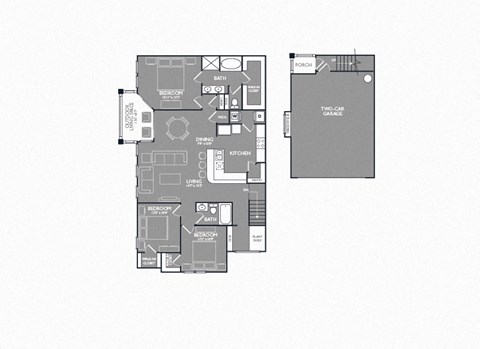 Three Bed Two Bath Floor Plan at Mansions Lakeway, Lakeway, 78738