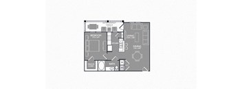 One-Bedroom Floor Plan at Mansions at Spring Creek, Texas