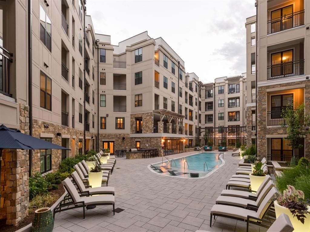 saltwater pool and sundeck at Berkshire Dilworth, Charlotte, NC, 28204