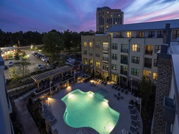 Exteriors- aerial view of pool Aerial View Of Pool at Berkshire Ninth Street, Durham - Photo Gallery 2