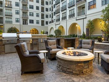 Courtyard Fire Place at Berkshire Village District, Raleigh, NC