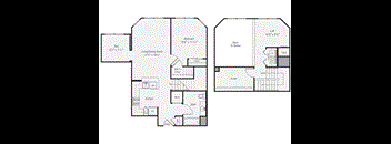 a floor plan of two different floors of a house