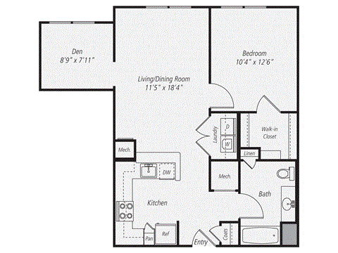 a floor plan of a living room and a bedroom