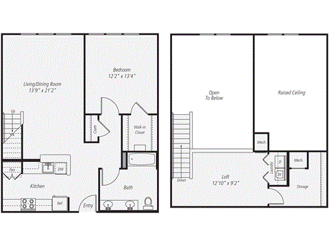 a floor plan of a living room and a kitchen