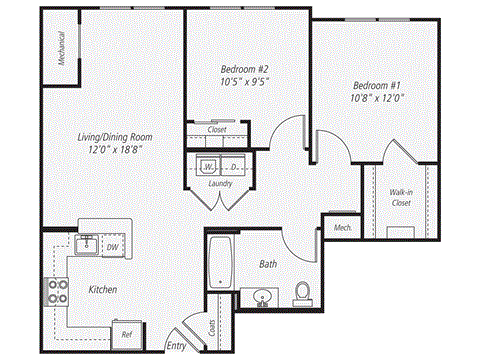 a floor plan of a house with a bedroom and a living room