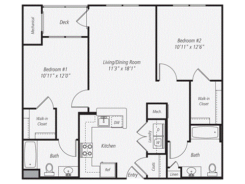 a floor plan of a 1 bedroom floor plan with a bathroom and a living room