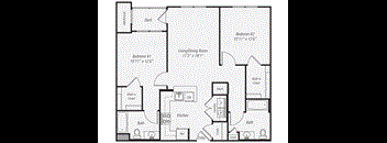 a floor plan of a 1 bedroom floor plan