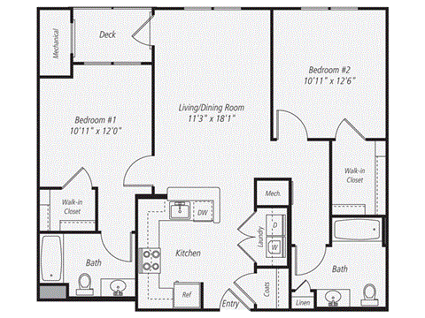 a floor plan of a studio apartment with a bedroom and a living room