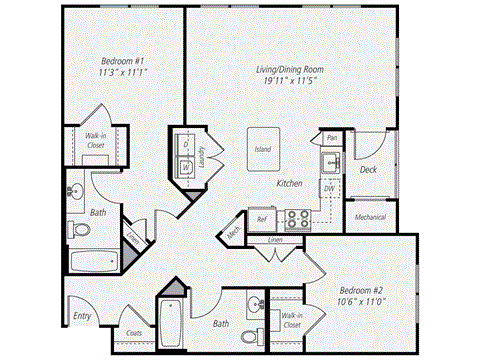 a floor plan of a house with a bedroom and a living room