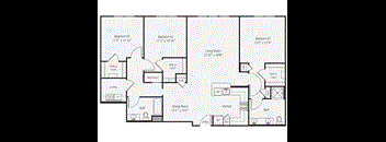 a floor plan of a 1 bedroom floor plan with a bathroom and a living room
