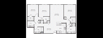 a floor plan of a 1 bedroom floor plan with a bathroom and a living room