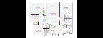 a floor plan of a house with a bedroom and a living room