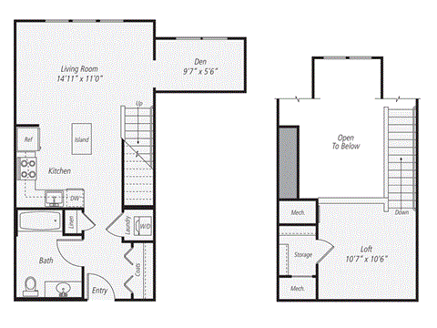 a floor plan of a home with a bedroom and a living room