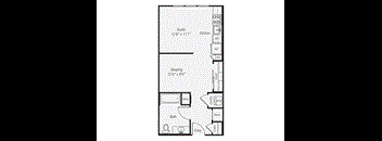 a floor plan of a 1 bedroom floor plan