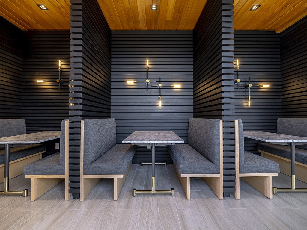 social spaces with individual  with tables