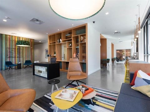 Leasing office lobby and coffee lounge at Cook Street Apartments, Portland, OR