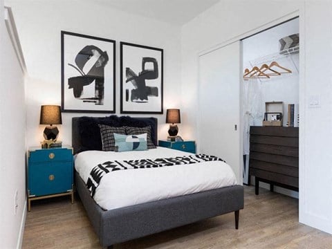 Spacious bedroom at Cook Street Apartments, Portland