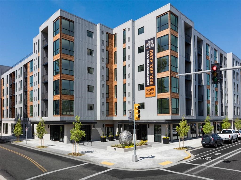 exterior street view of cook street apartments in Portland