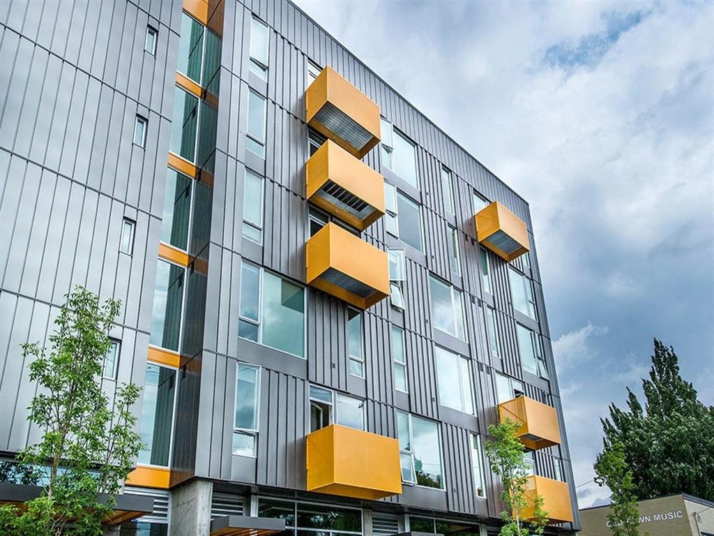 Exterior view of building at Lower Burnside Lofts, Portland