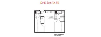 Typical 2 bedroom apartment at One Santa Fe