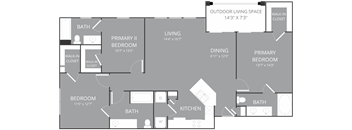 3 bedroom 3 bathroom Floor plan at Park 3Eighty, Aubrey, TX