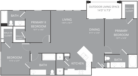 3 bedroom 3 bathroom Floor plan at Park 3Eighty, Aubrey, TX