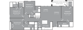 4 bedroom 4 bathroom Floor plan at Park  3Eighty, Aubrey, 76227