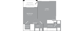 1 bedroom 1 bathroom Floor plan at Park 3Eighty, Aubrey