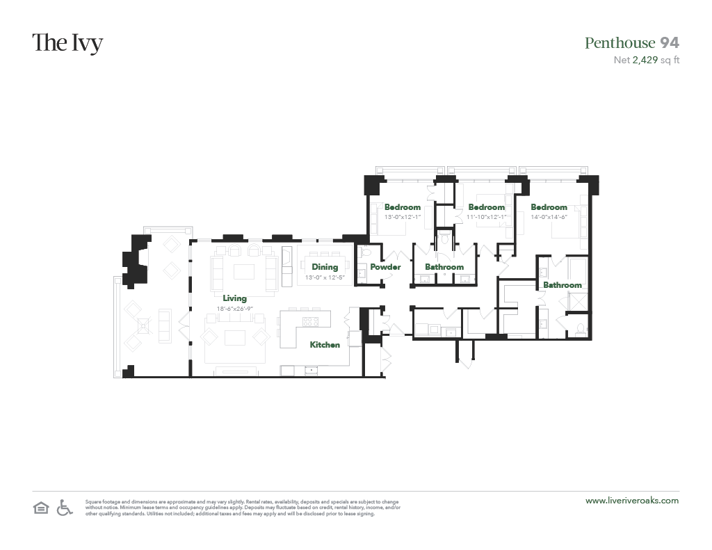 The Ivy apartments PH3 floor plan
