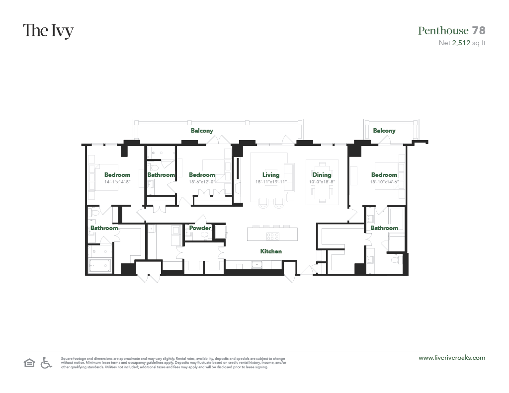The Ivy apartments PH5 floor plan