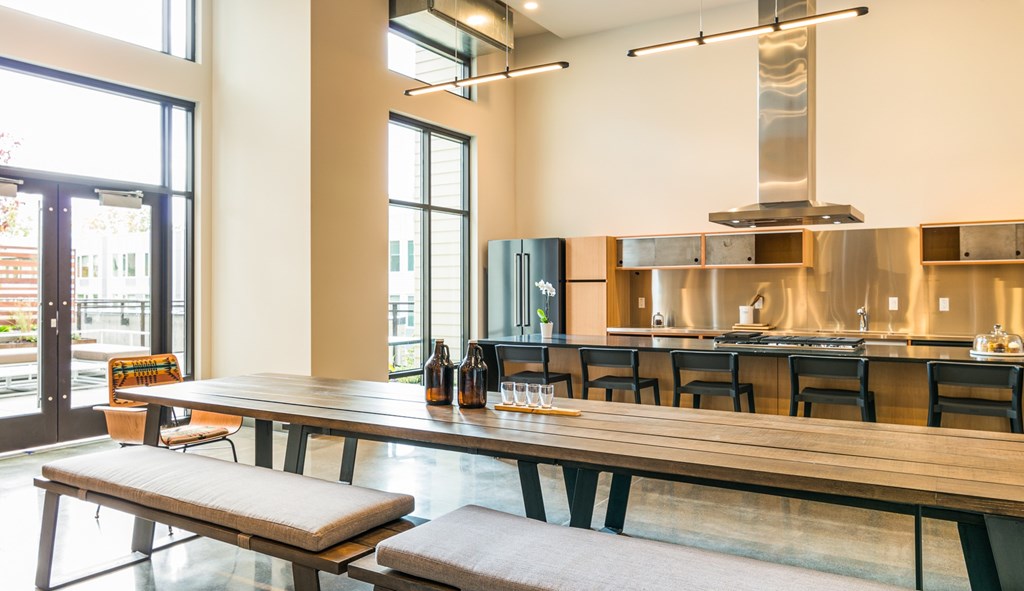 resident entertaining kitchen at Peloton apartments