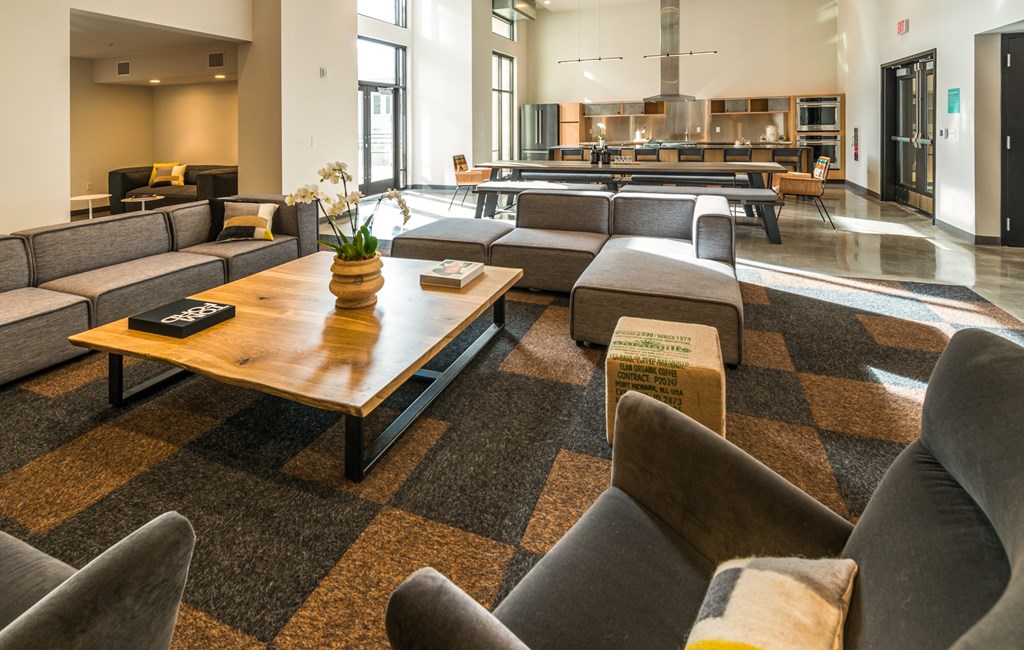 social lounge at Peloton apartments