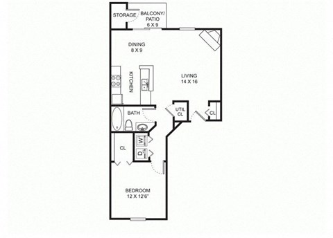 A1 Floor Plan at Perimeter Lakes Apartments, Dublin, OH