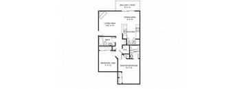 B1 Floor Plan at Perimeter Lakes Apartments, Dublin, 43017