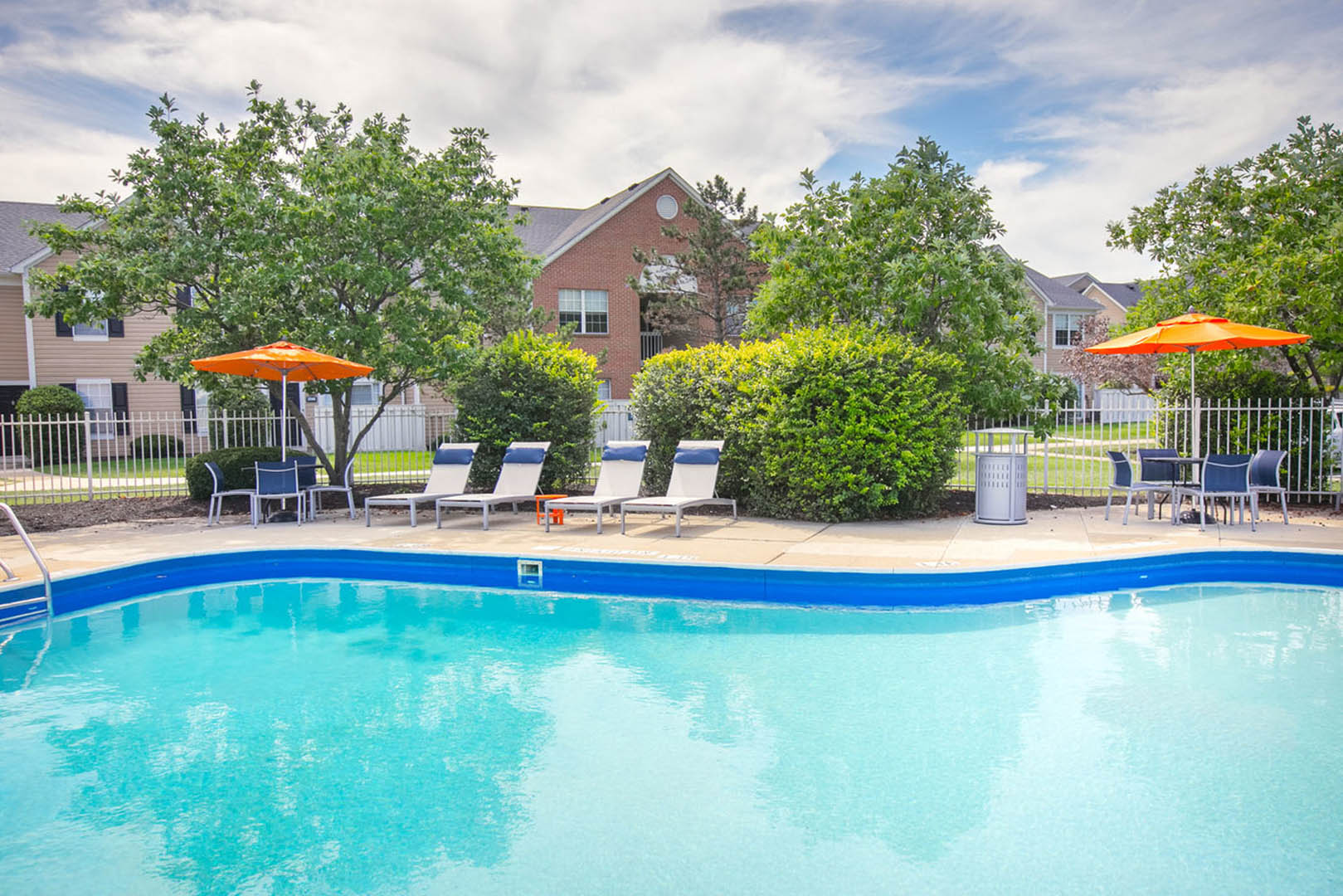 Pool area at Bedford Commons Apartments & Heathermoor Apartments, Columbus, OH