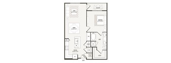 1 bedroom 1 bathroom A3 Floor Plan at Retreat at the Rim, San Antonio, TX, 78287
