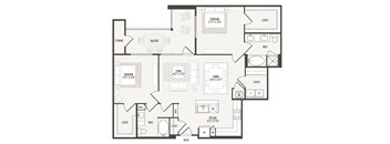 2 bedroom 2bathroom B4 Floor Plan at Retreat at the Rim, Texas