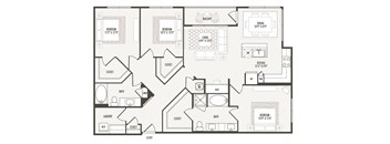 3 bedroom 2bathroom C1 Floor Plan at Retreat at the Rim, Texas