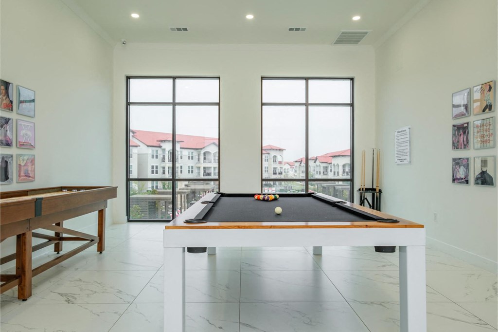 a game room with a pool table at Reveal Lake Ridge