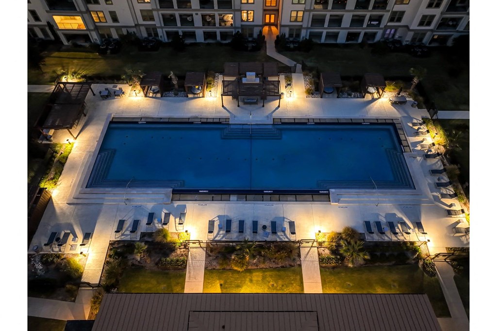 Night Pool View at Reveal at Bayside Apartments