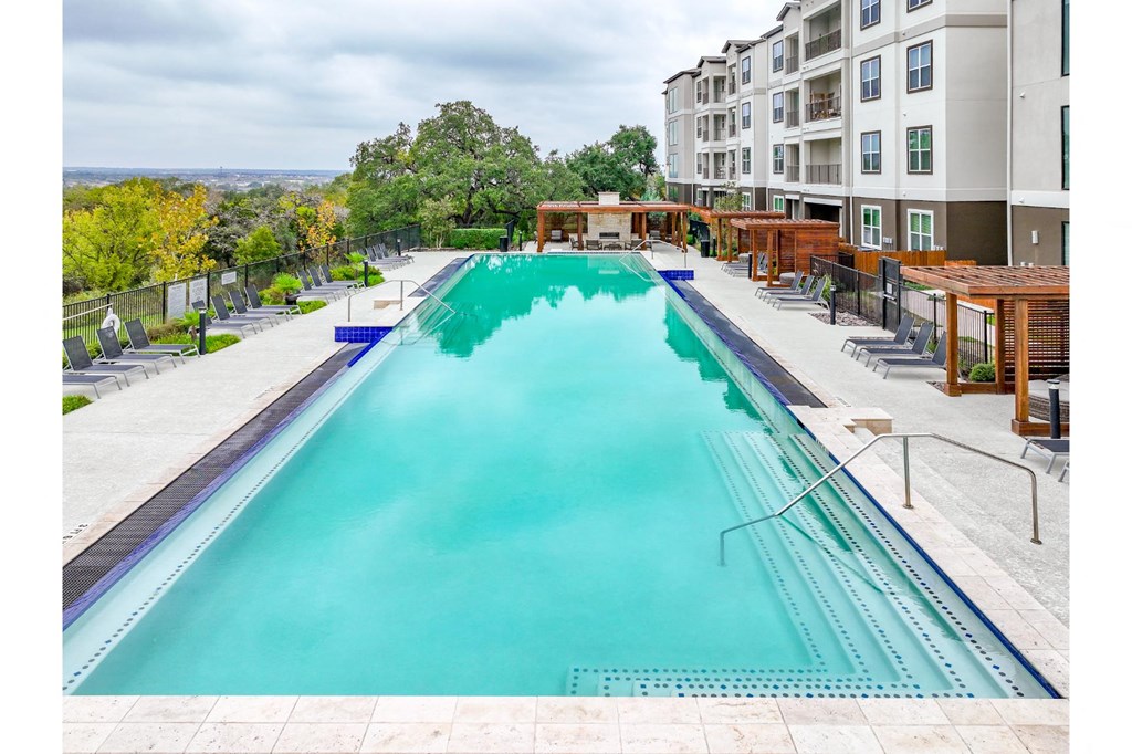 Pool side View at Reveal at Onion Creek