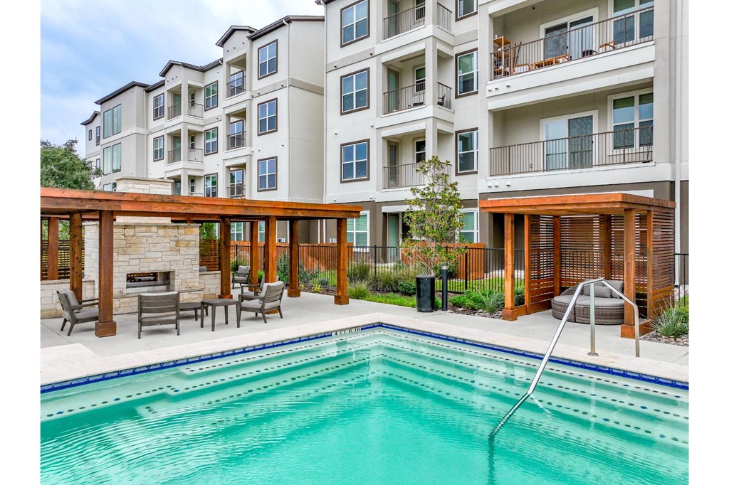 Pool and Cabanas at Reveal at Onion Creek
