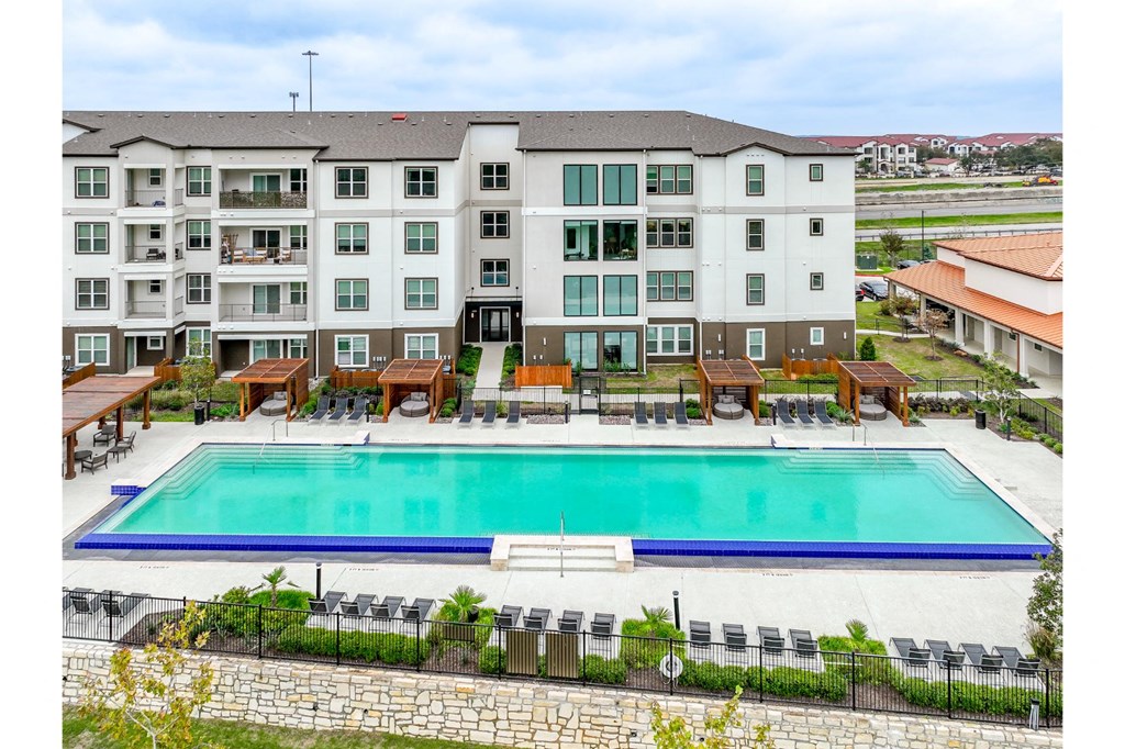Aerial Pool View at Reveal at Onion Creek