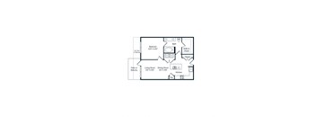 A3 one bed one bath floorplan