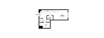 S2 studio 1 bath floorplan