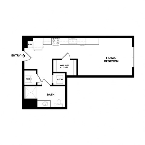 S2 studio 1 bath floorplan