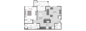 A1 Floor Plan at The Santal, Austin, TX