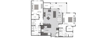 B2 Floor Plan at The Santal, Austin, TX, 78735